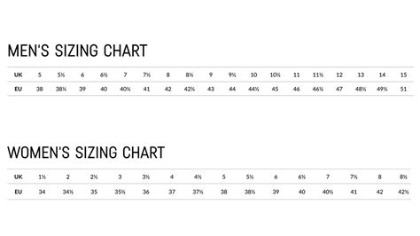 five ten size chart